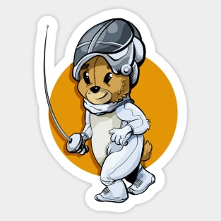 Fencing Bear Sticker